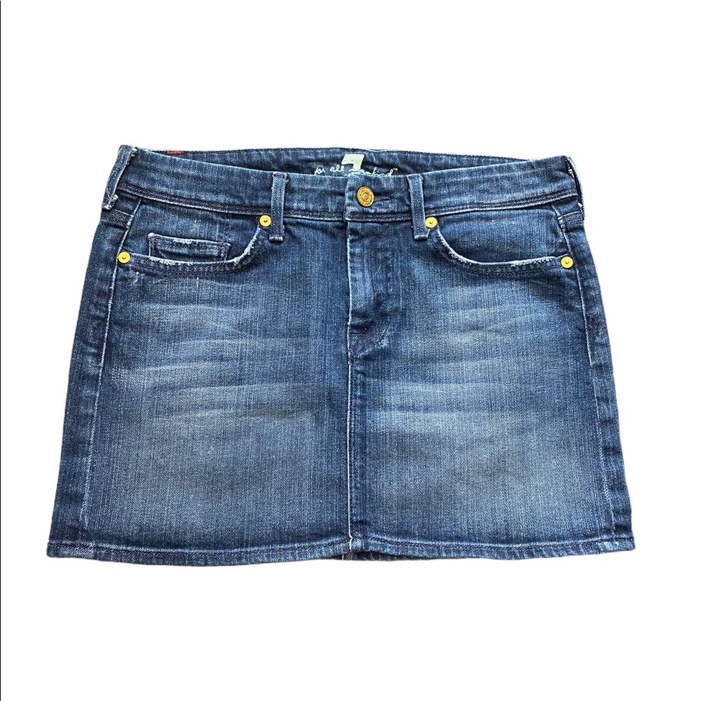 7 Seven For All Man Kind Mini Jean Skirt